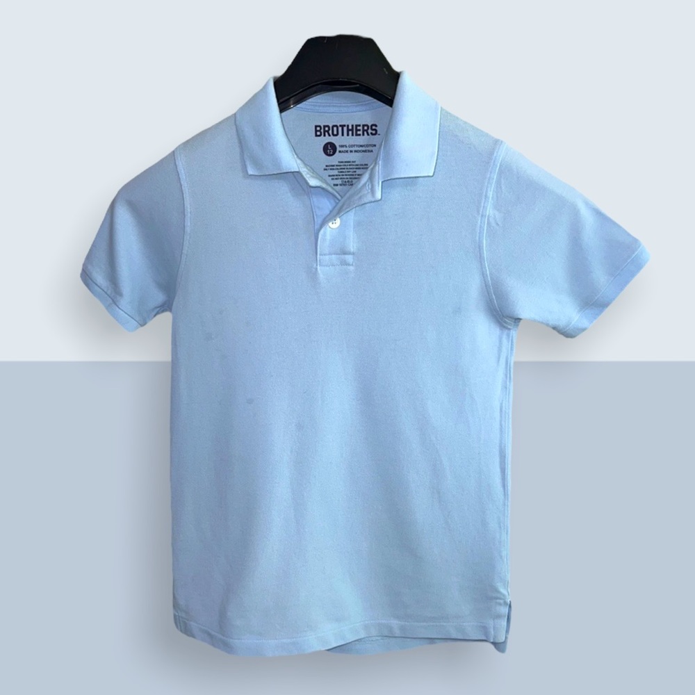 Brothers light boys blue polo shirt